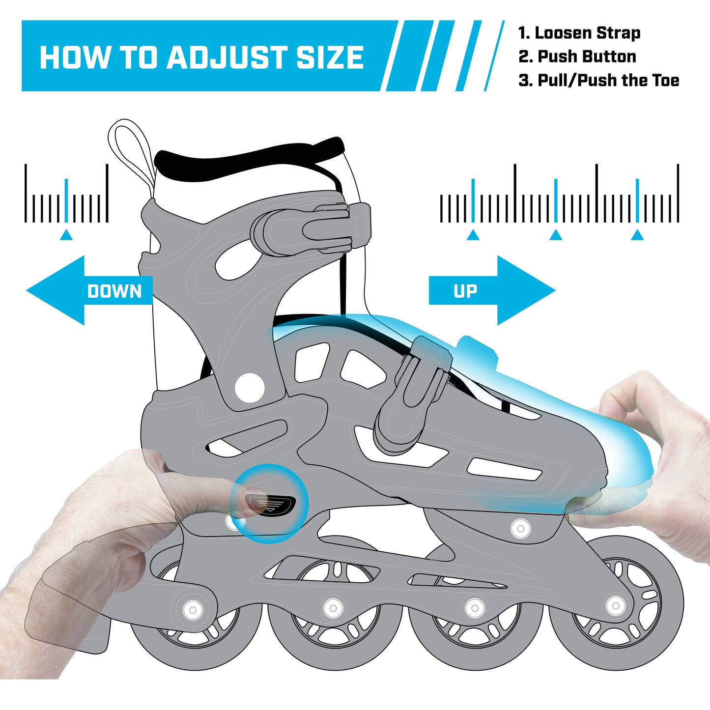 V-Tech 500 Men's Inline Skates with Adjustable Sizing