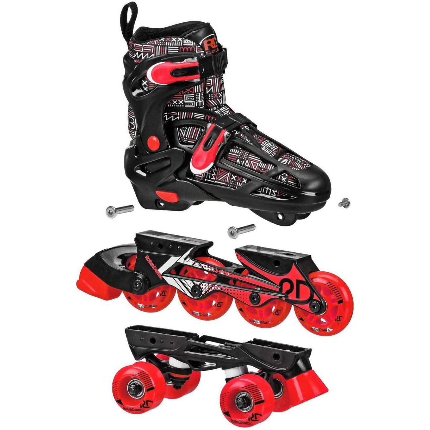 Roller Derby Boy's Adjustable 2-in-1 Quad and Inline Skates